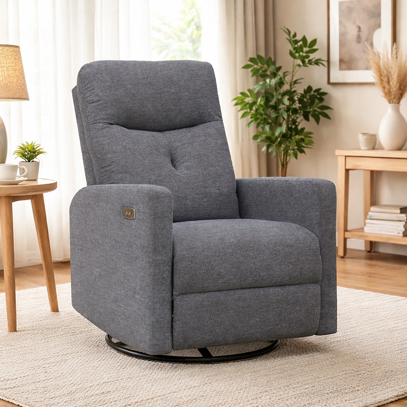 29.9'' Wide power swivel rocker recliner chair with USB ports for nursery glider