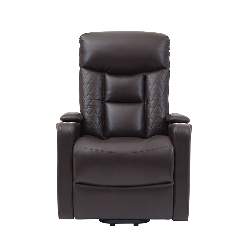 Breathable leather home theater seating Power lift recliner chair with cup holders for elderly