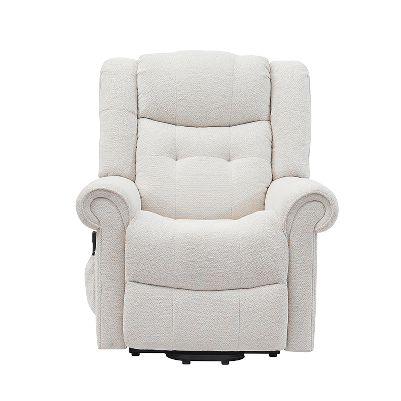 Chenille power lift recliner chair for elderly with vibration massage and heat