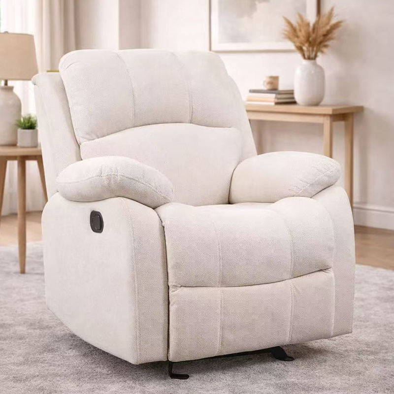 Breathable skin comfortable fabric soft padded manual recliner chair