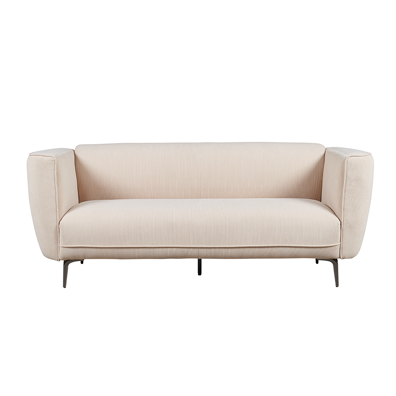 Modern corduroy upholstered loveseats sofa with metal legs