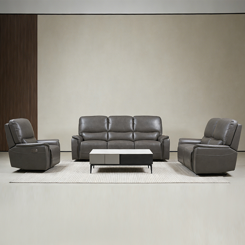 Modular design fax leather power recliner sofa set