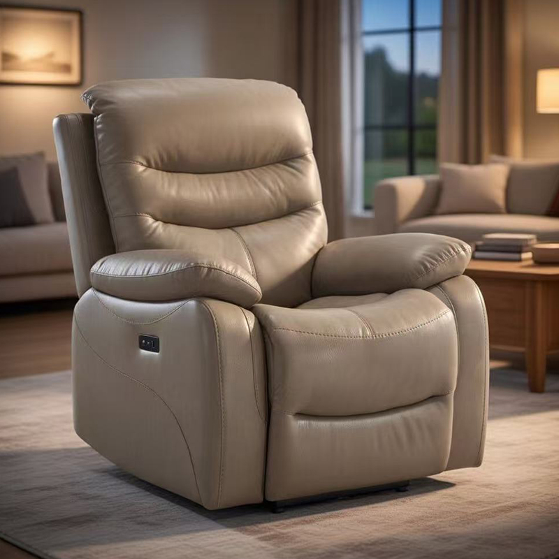 Leather Electric Power Recliner Chair with USB Ports