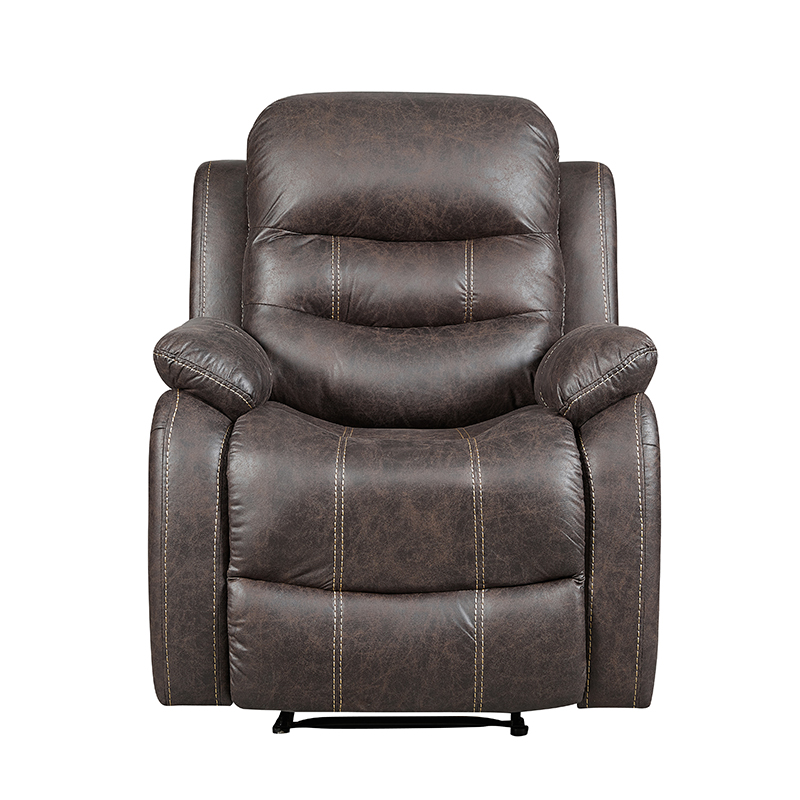 Leather Upholstered Manual Recliner Chair For Living Room