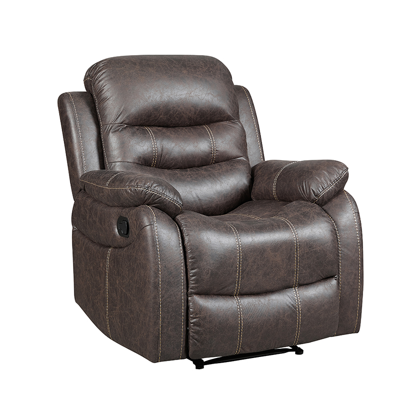 Leather Upholstered Manual Recliner Chair For Living Room