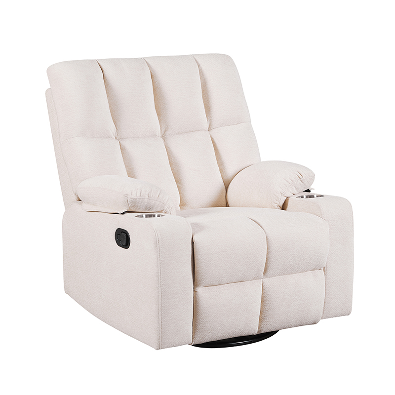Velvet Manual Reclining Chair with Swivel and Rocker