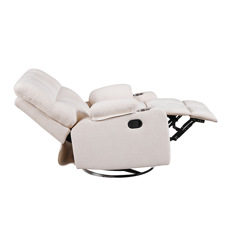 Velvet Manual Reclining Chair with Swivel and Rocker