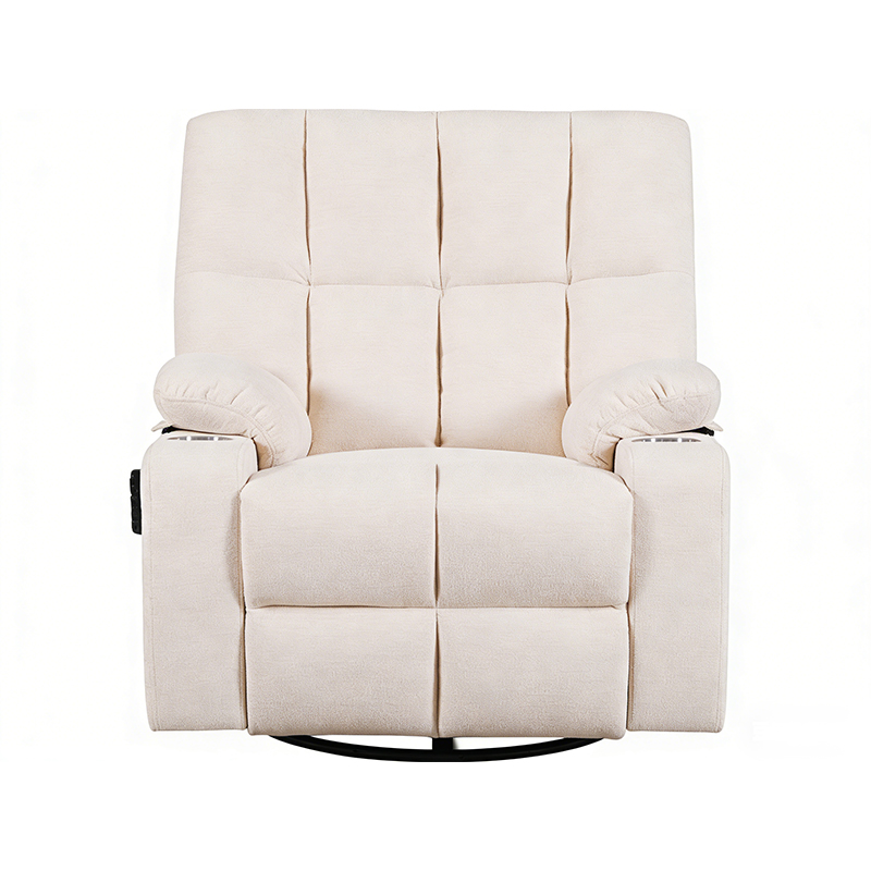 Velvet Manual Reclining Chair with Swivel and Rocker