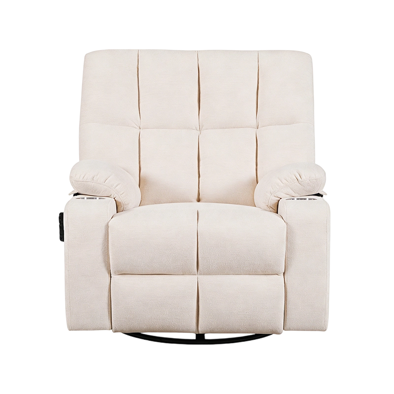 Velvet Manual Reclining Chair with Swivel and Rocker
