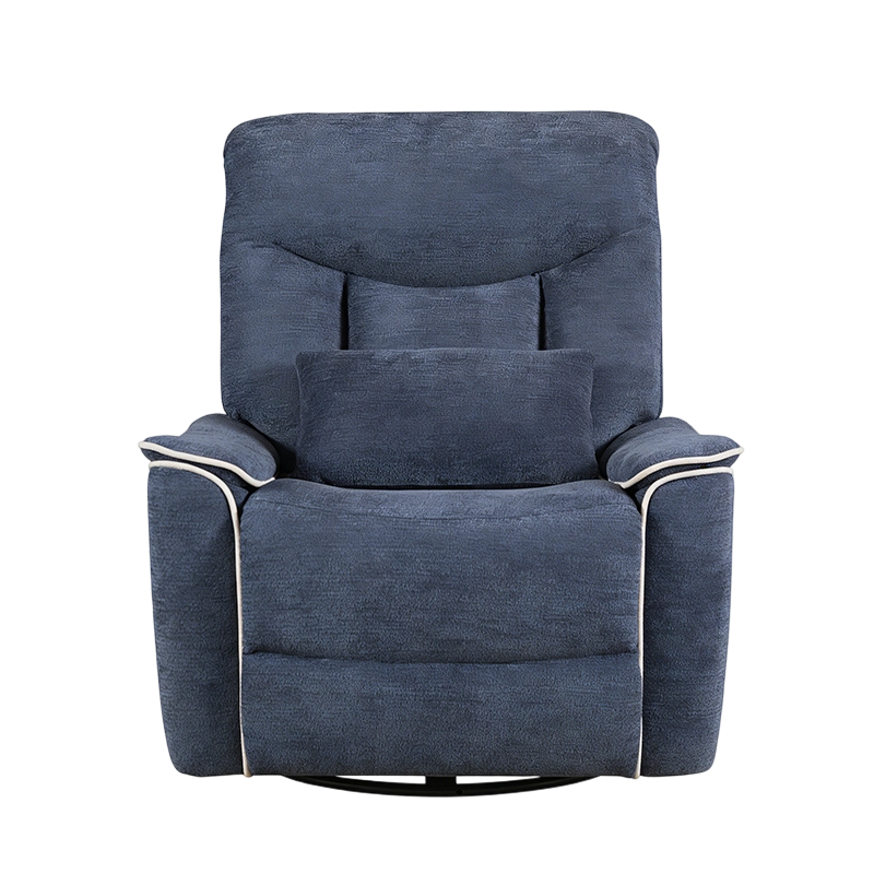 Large Wide Seat Manual Chenille Recliner with Swivel and Rocker 