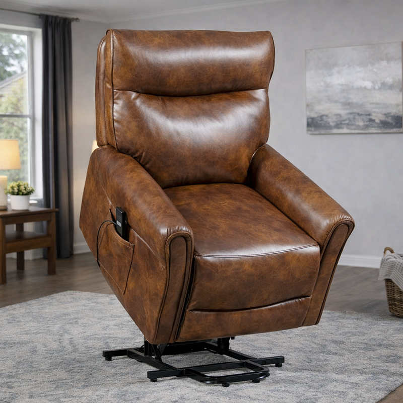 Heavy Duty Power Lift Recliner Chair for Elderly with Overstuffed Design