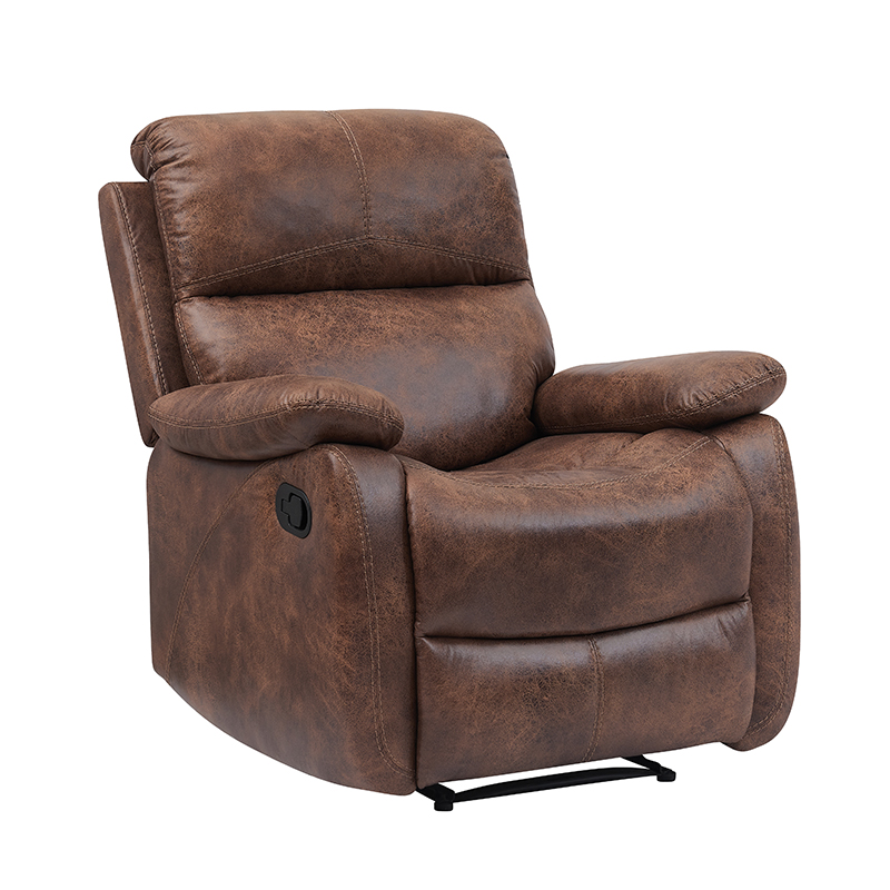 Classic and Traditional Manual Recliner Chair with Overstuffed Arms and Back