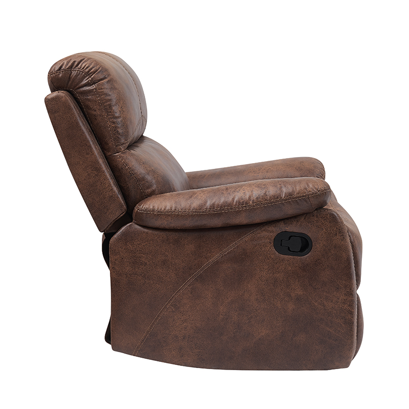 Classic and Traditional Manual Recliner Chair with Overstuffed Arms and Back