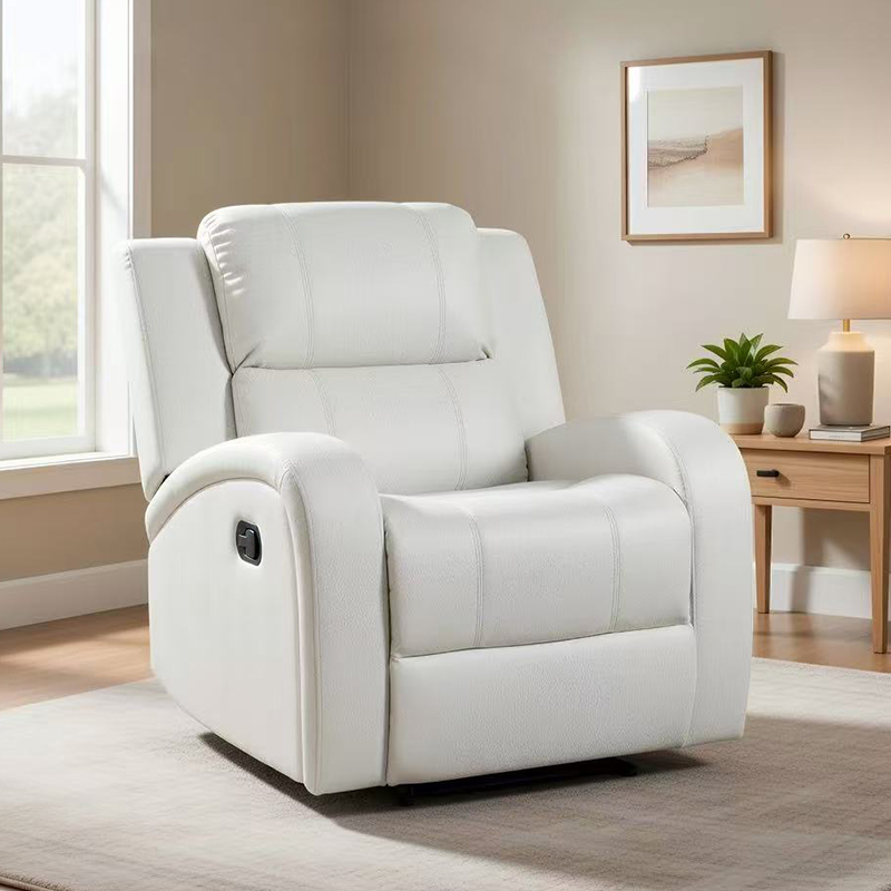 Classic and Traditional Manual Recliner Chair with Overstuffed Arms and Back