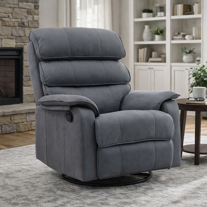 Manual Fabric Overstuffed Soft Rocking Recliner Chairs Sofa for Living Room