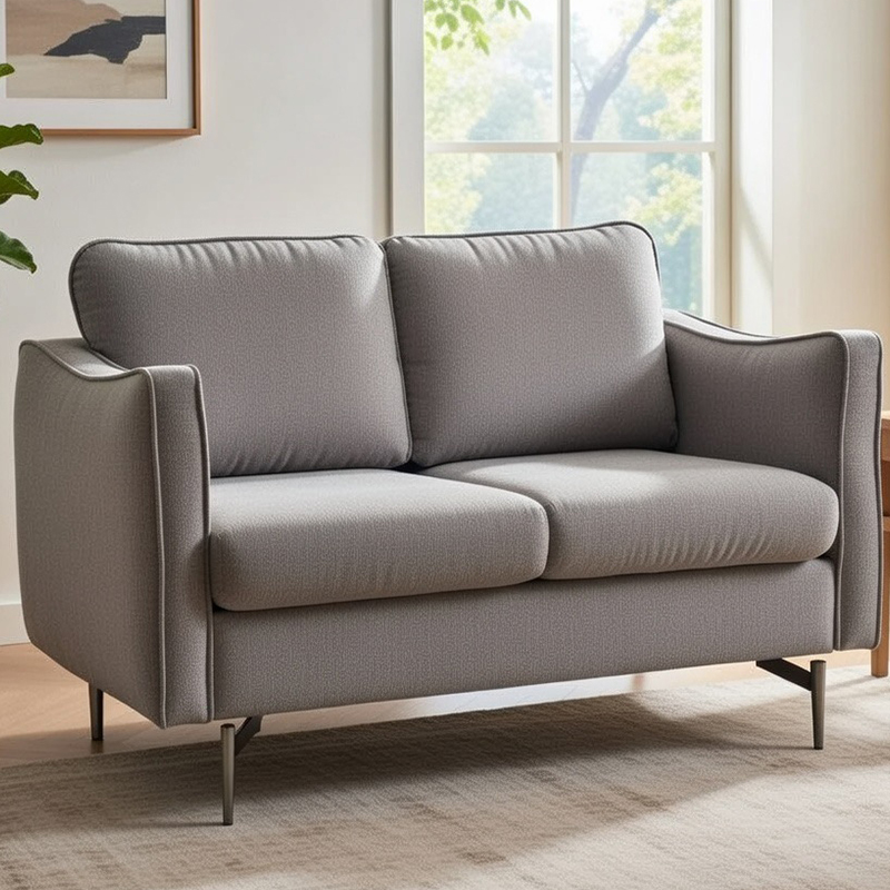 Upholstered Mid Century Modern Wood Frame Loveseat for Living Room