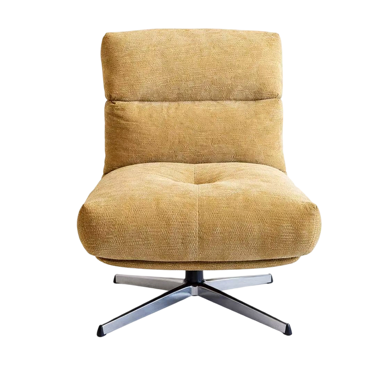 Modern Fabric Swivel Living Room Chair Luxury Metal Frame Single Lounge Sofa Chair Living Room Furniture