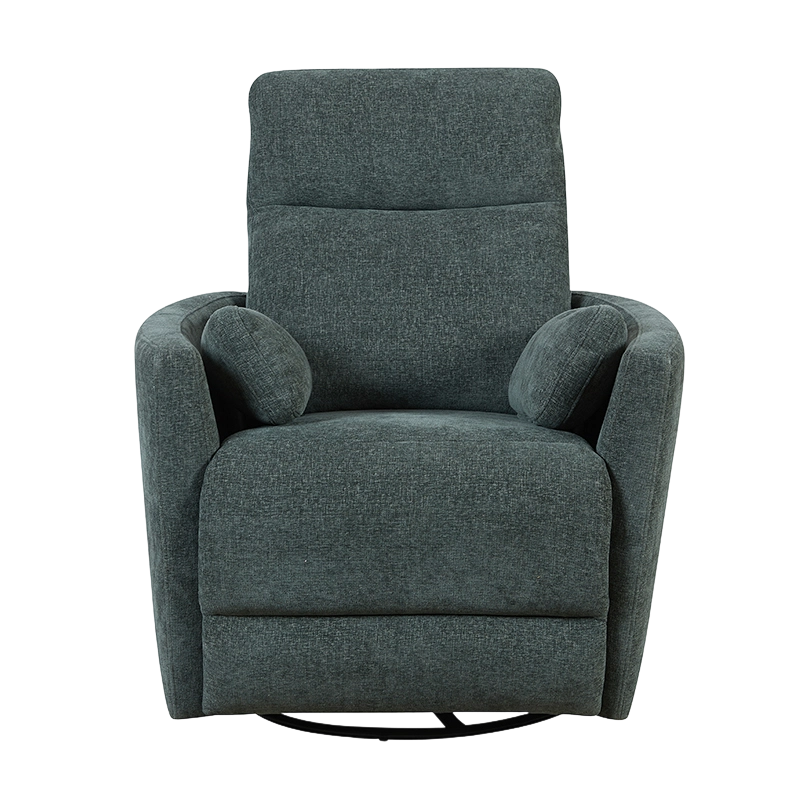 Modern Chenille Swivel Glider Recliner with Pillows