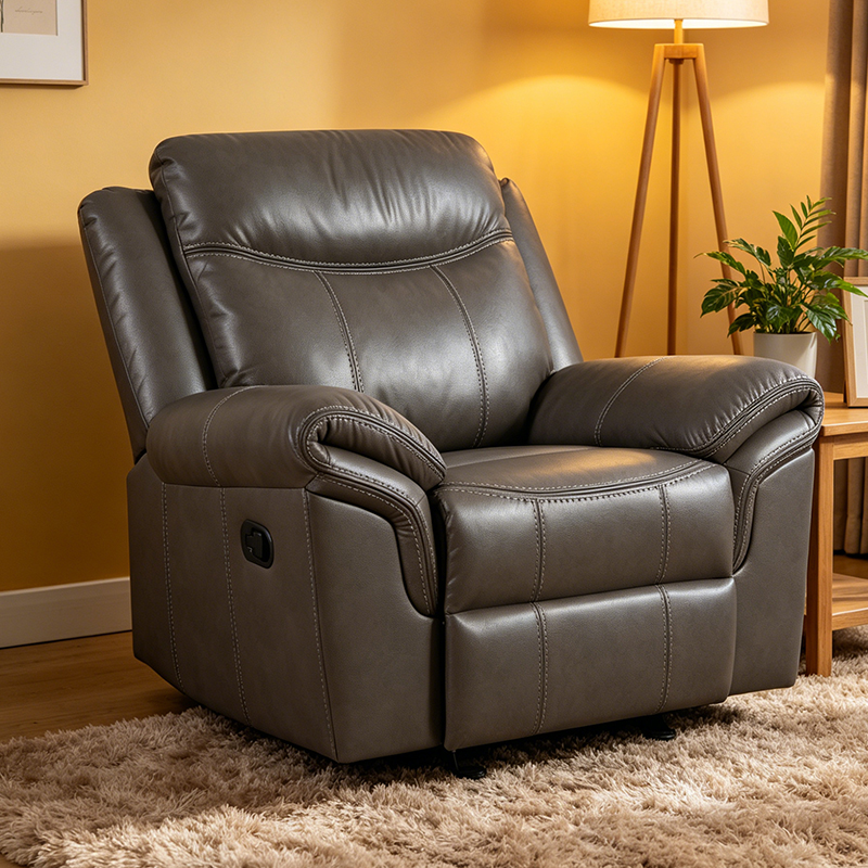 Faux Leather Manual Recliner Chair With Glider