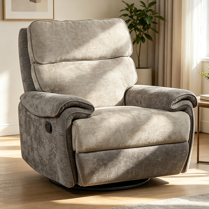 360° Swivel Rocker Manual Recliner Chair for Adults